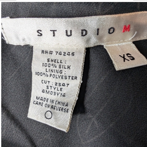 Pre-owned Studio M Black and Cream Leaf Pattern - Picture 4 of 9